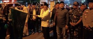 MWC NU Kecamatan Baturaja Timur, Kabupaten Ogan Komering Ulu (OKU), dalam rangka menyambut bulan suci Ramadhan 1446 Laksanakan Pawai Obor